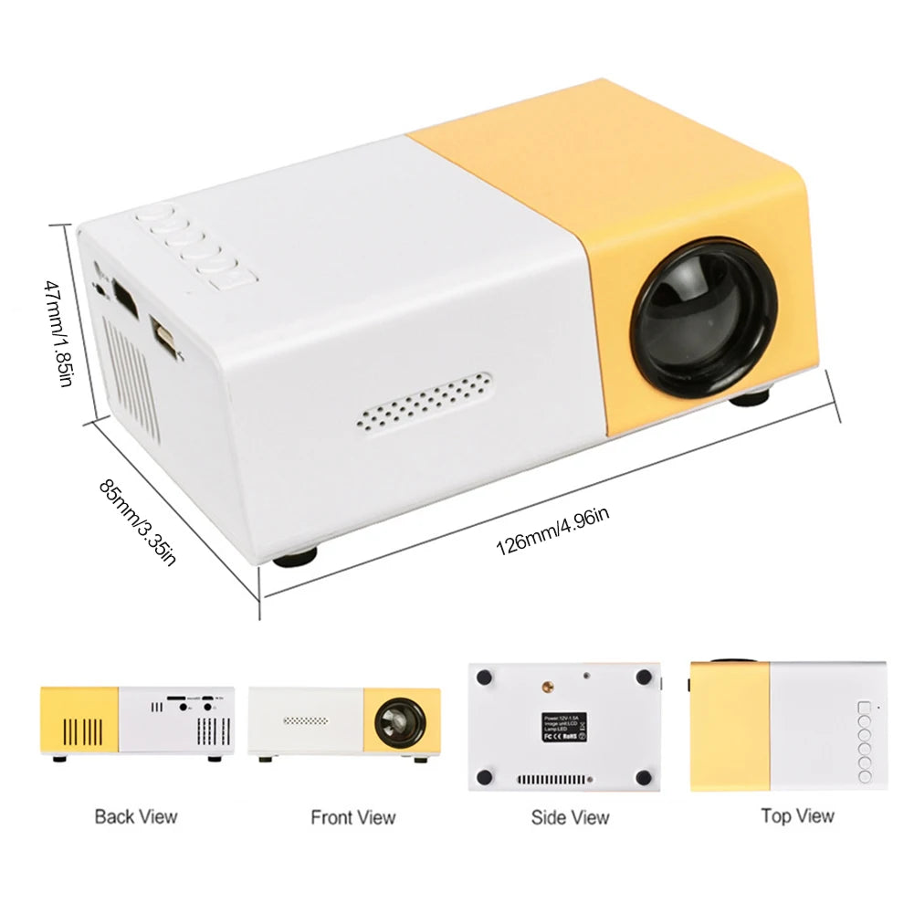 HD 1080P Mini LED Projector 400 Lumen Home Media Player 320X240 Portable LED Micro Projector W/ Remote Controller